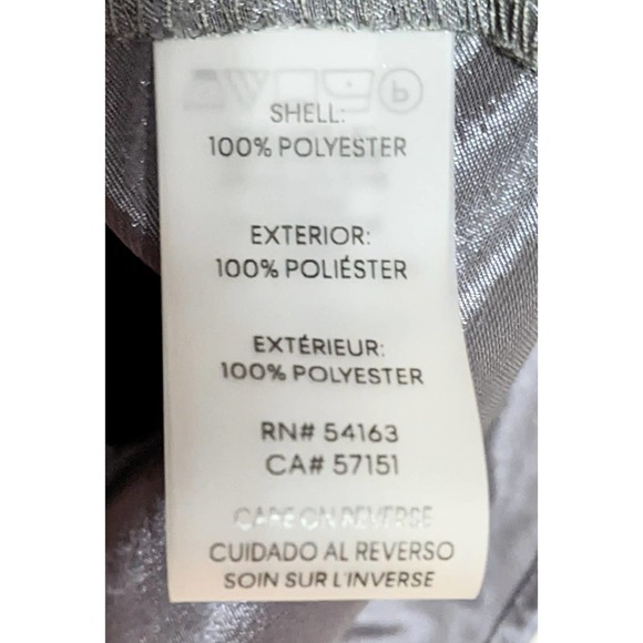 Calvin Klein Womens Satin Twisted Pleated Front Sleeveless Top Size M Silver NWT - Picture 5 of 6